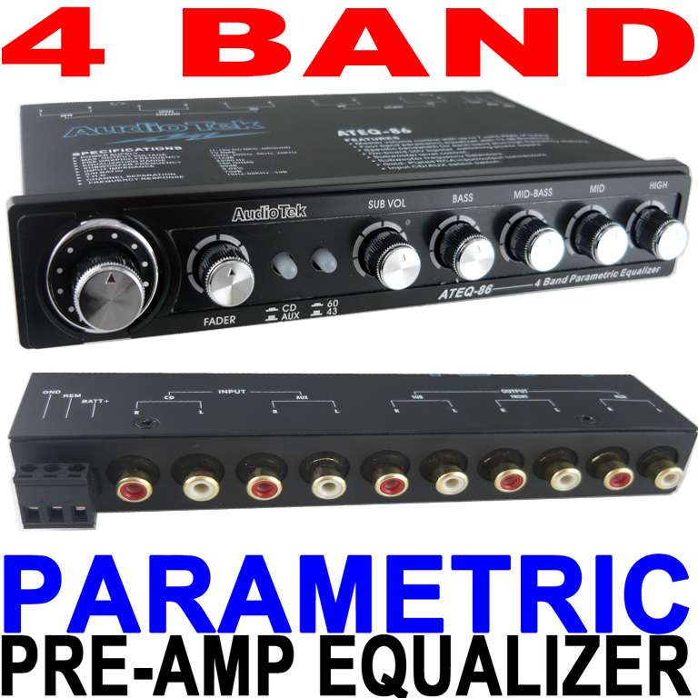 4-BAND PRE-AMP PARAMETRIC EQUALIZER EQ W/Dual Input ...